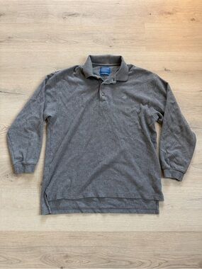 Pendleton Men's Long Sleeve Polo in Heather Gray